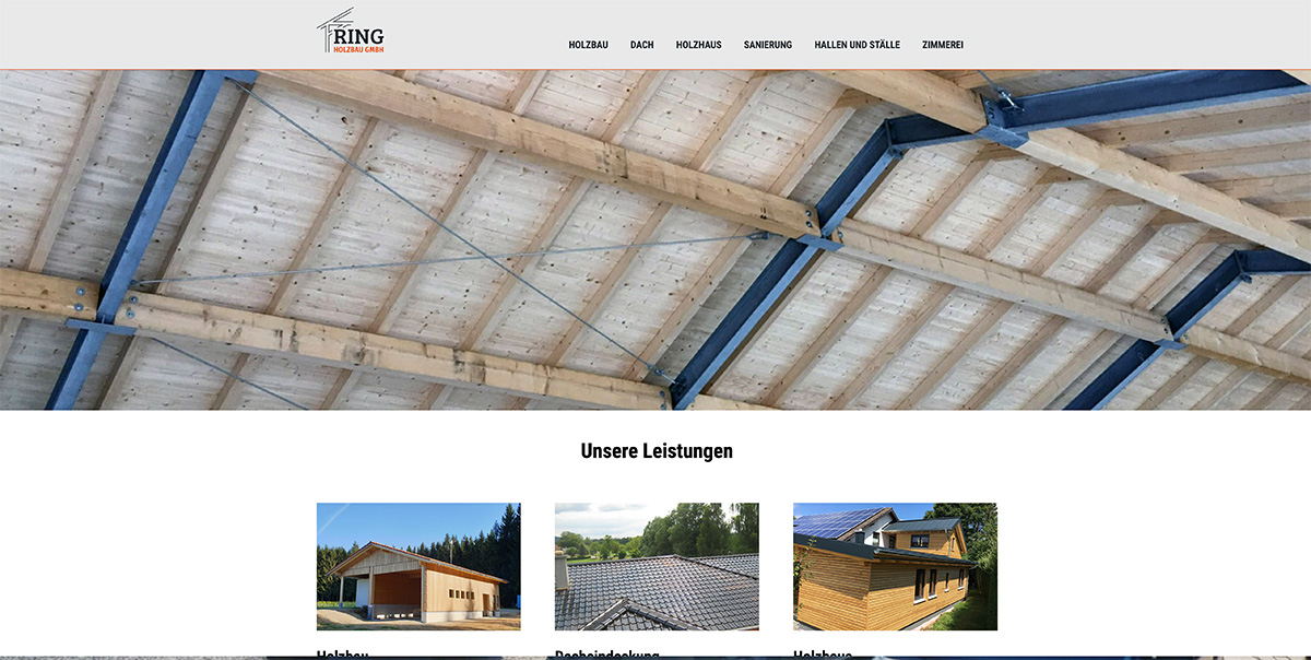 Internetauftritt Ring Holzbau